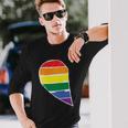 Left Half Of Heart Lgbt Gay Pride Lesbian Bisexual Ally Quote Long Sleeve T-Shirt Gifts for Him