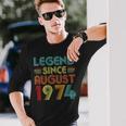 Legend Since August 1974 Vintage 48 Years Old 48Th Birthday Long Sleeve T-Shirt Gifts for Him