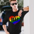 Lgbt Pride Love Ally Heart Long Sleeve T-Shirt Gifts for Him