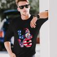Love Gnome Usa Flag 4Th Of July Long Sleeve T-Shirt Gifts for Him