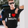 I Love Heart Milfs Tshirt Long Sleeve T-Shirt Gifts for Him