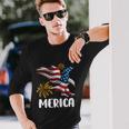Merica Bald Eagle Mullet Cute 4Th Of July American Flag Meaningful Gi Long Sleeve T-Shirt Gifts for Him