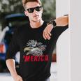 Merica Usa Bald Eagle Mullet Distressed 4Th Of July Long Sleeve T-Shirt Gifts for Him