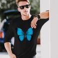 Morpho Butterfly Close Up D Long Sleeve T-Shirt Gifts for Him
