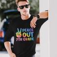 Peace Out 7Th Grade 2022 Graduate Happy Last Day Of School Great Long Sleeve T-Shirt Gifts for Him