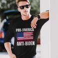 Pro America Anti Joe Biden Usa Flag Political Patriot Long Sleeve T-Shirt Gifts for Him