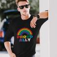 Proud Ally Lgbt Rainbow Gay Pride Month Tshirt Long Sleeve T-Shirt Gifts for Him