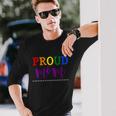 Proud Mom Rainbow Gay Pride Flag Lgbtq Lgbt Long Sleeve T-Shirt Gifts for Him