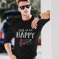 Put On A Happy Face Music Notes Teacher Tshirt Long Sleeve T-Shirt Gifts for Him