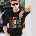 Retro Made In 1982 40 Years Of Being Awesome Birthday Long Sleeve T-Shirt Gifts for Him
