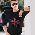 Ripped Uk Great Britain Union Jack Torn Flag Long Sleeve T-Shirt Gifts for Him