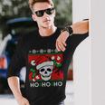 Santa Skull Candy Cane Ugly Christmas Sweater T-Shirt Long Sleeve T-Shirt Gifts for Him