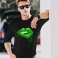 Sexy Lips Cannabis 420 Marijuana Weed Long Sleeve T-Shirt Gifts for Him
