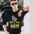 Shark Eating Pizza Om Nom Nom Long Sleeve T-Shirt Gifts for Him