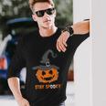 Stay Spooky Pumpkin Witch Hat Halloween Quote Long Sleeve T-Shirt Gifts for Him