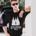 Stupid Tree Disc Golf Tshirt Long Sleeve T-Shirt Gifts for Him