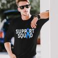 Support Squad Colon Cancer Awareness Blue Ribbon Tshirt Long Sleeve T-Shirt Gifts for Him