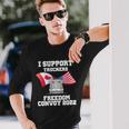 I Support Truckers Freedom Convoy 2022 Usa Canada Flags Long Sleeve T-Shirt Gifts for Him