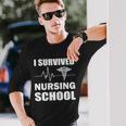 I Survived Nursing School Tshirt Long Sleeve T-Shirt Gifts for Him