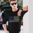 Thin Blue Gold Line 911 Police Dispatcher Long Sleeve T-Shirt Gifts for Him