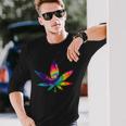 Tie Dye Pot Leaf Long Sleeve T-Shirt Gifts for Him
