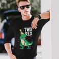 Two Rex 2Nd Birthday Boy Trex Dinosaur Party Happy Second Long Sleeve T-Shirt Gifts for Him