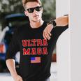 Ultra Maga Varsity Usa United States Flag Logo Tshirt Long Sleeve T-Shirt Gifts for Him