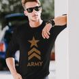 US Army Vintage Distressed Tshirt Long Sleeve T-Shirt Gifts for Him