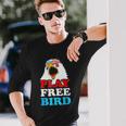 Vintage Play Free Bird Bald Eagle American Patriotic Usa Long Sleeve T-Shirt Gifts for Him