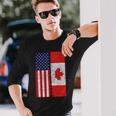 Vintage Usa Canadian Flag Long Sleeve T-Shirt Gifts for Him