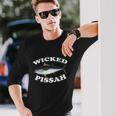 Wicked Pissah Bluefin Tuna Illustration Fishing Angler Gear Long Sleeve T-Shirt Gifts for Him