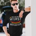 Im On My Wurst Behavior German Oktoberfest Germany Men Women Long Sleeve T-Shirt T-shirt Graphic Print Gifts for Him