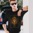 Zodiac Leo Lion Tarot Card Viii Strength Long Sleeve T-Shirt Gifts for Him