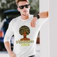 Black African American Melanin Afro Queen September Birthday Long Sleeve T-Shirt Gifts for Him
