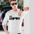 The Groom Bachelor Party Cool Sunglasses White Long Sleeve T-Shirt Gifts for Him