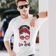 Leo Girl Messy Bun Leopard Bandana July Zodiac Sign Birthday Long Sleeve T-Shirt Gifts for Him