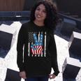 4Th Of July Peace Hand American Flag Long Sleeve T-Shirt Gifts for Her