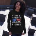 Aviator Us Flag Sunglasses Stars Stripes Reproductive Rights Long Sleeve T-Shirt Gifts for Her