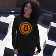 Bitcoin Logo Emblem Cryptocurrency Blockchains Bitcoin Long Sleeve T-Shirt Gifts for Her
