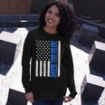 Back The Blue Thin Blue Line Us Flag Long Sleeve T-Shirt Gifts for Her