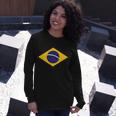 Brazil National Flag Long Sleeve T-Shirt Gifts for Her