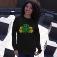 Buffalo Shamrock Plaid Irish Clovers Long Sleeve T-Shirt Gifts for Her