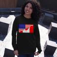 Canadian American Usa Flag Long Sleeve T-Shirt Gifts for Her