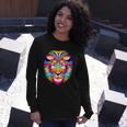 Colorful Abstract Lion Long Sleeve T-Shirt Gifts for Her