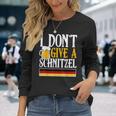 I Dont Give A Schnitzel German Beer Wurst Oktoberfest Men Women Long Sleeve T-Shirt T-shirt Graphic Print Gifts for Her