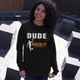 Dude Nailed It Basketball Joke Basketball Player Silhouette Basketball Long Sleeve T-Shirt Gifts for Her