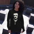 Edgar Allan Poe Writer Face Portrait Long Sleeve T-Shirt Gifts for Her
