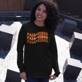 Fall Vibes Thanksgiving Retro Groovy Long Sleeve T-Shirt Gifts for Her