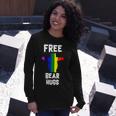 Free Bear Hugs Gay Pride Tshirt Long Sleeve T-Shirt Gifts for Her