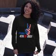 Happy 4Th Of July Peace America Independence Day Patriot Usa Long Sleeve T-Shirt Gifts for Her